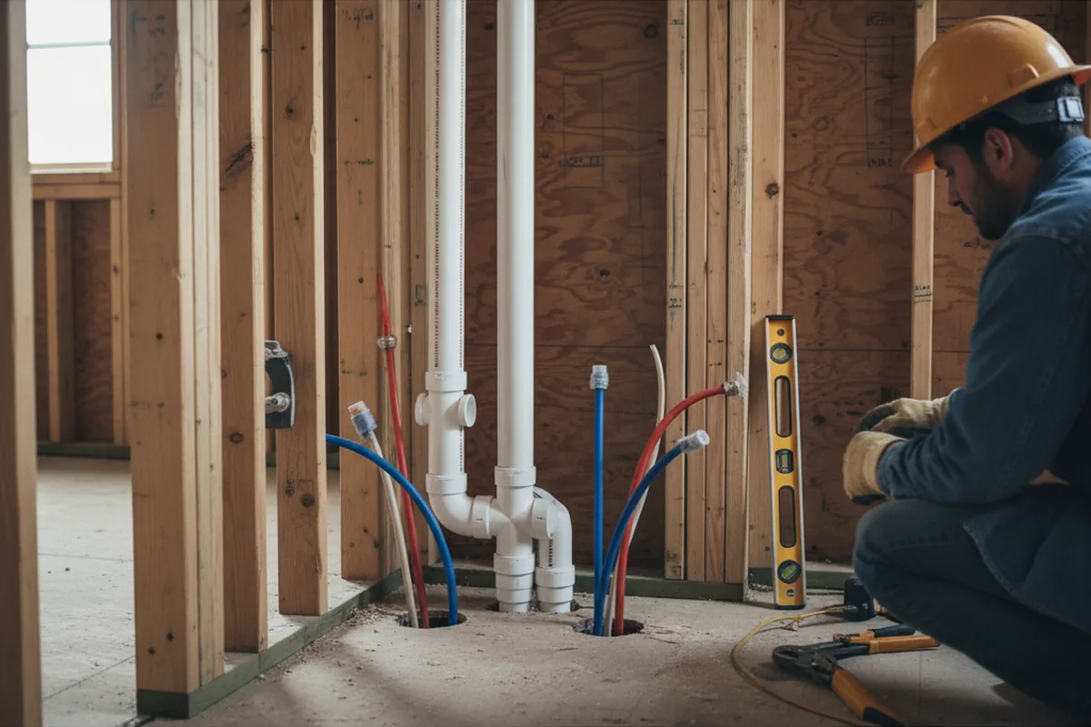 Drain and supply rough-in during Toilet Repair and Installation in New Haven